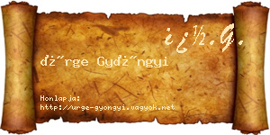 Ürge Gyöngyi névjegykártya